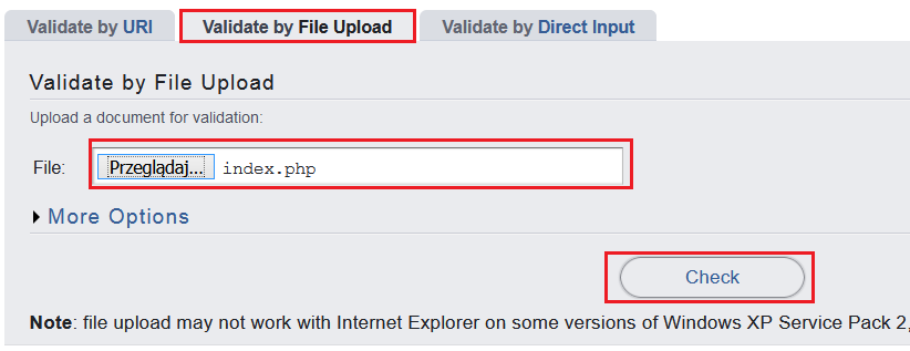 validate by file upload